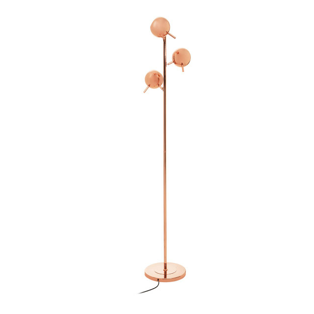 premier housewares Karter Copper Finish Floor Standing Lamp With Three Lights