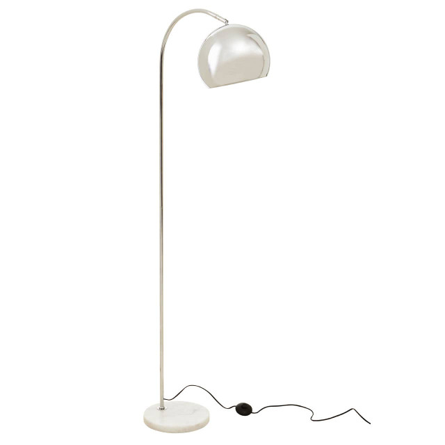 Premier Housewares Karter Floor Chrome Finish Lamp With White Base