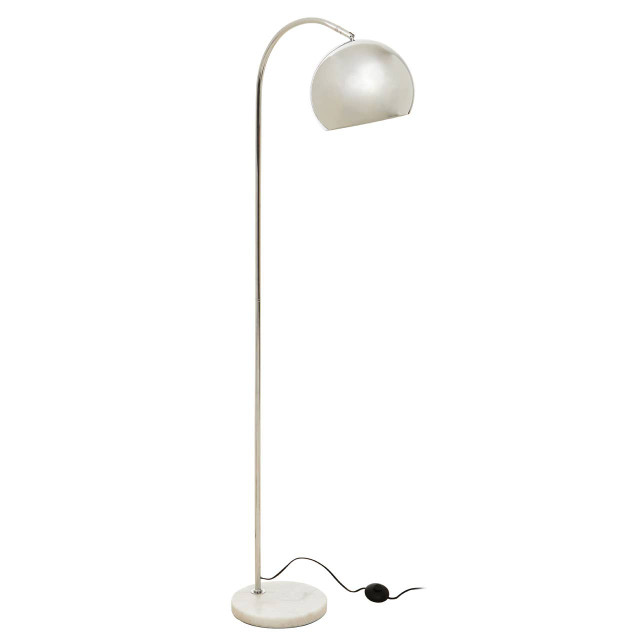 Premier Housewares Karter Floor Chrome Finish Lamp With White Base