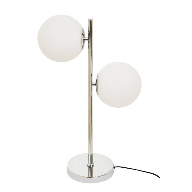 premier housewares Karter White Glass With Chrome Table Lamp