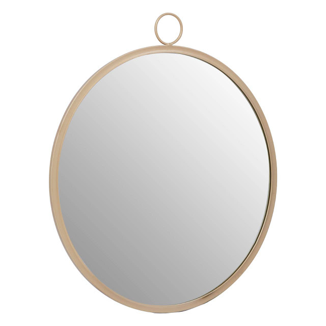 Premier Housewares Karval Round Wall Mirror With Gold Finish Frame