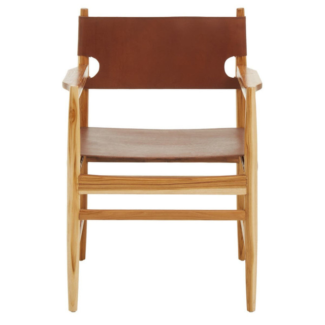 Premier Housewares Kendari Antique Brown Leather Chair