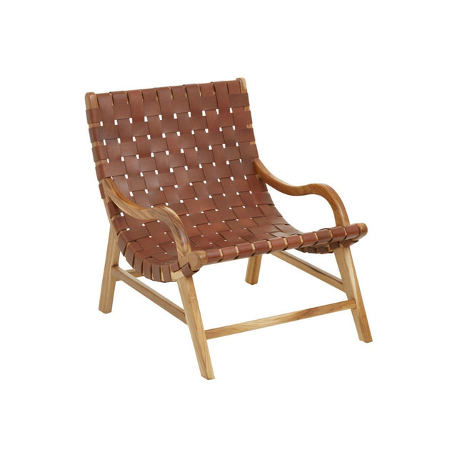 Premier Housewares Kendari Brown Woven Leather Chair