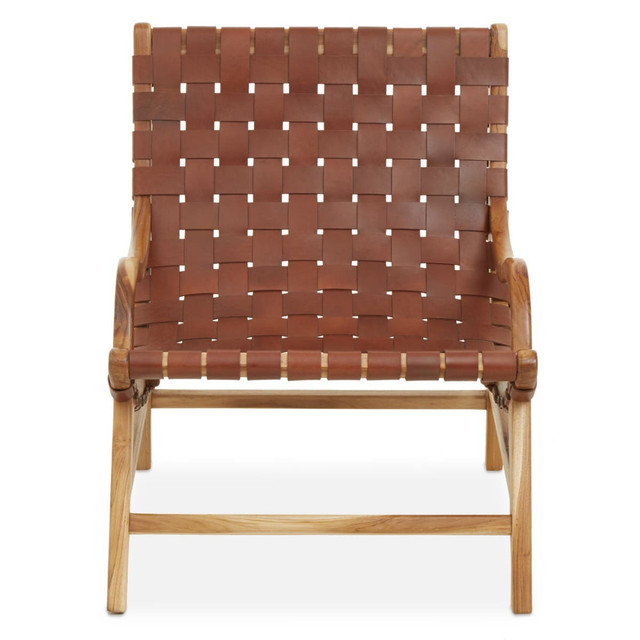 premier housewares Kendari Brown Woven Leather Chair