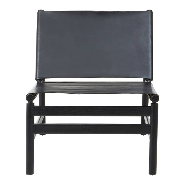 Premier Housewares Kendari Chair With Black Leather