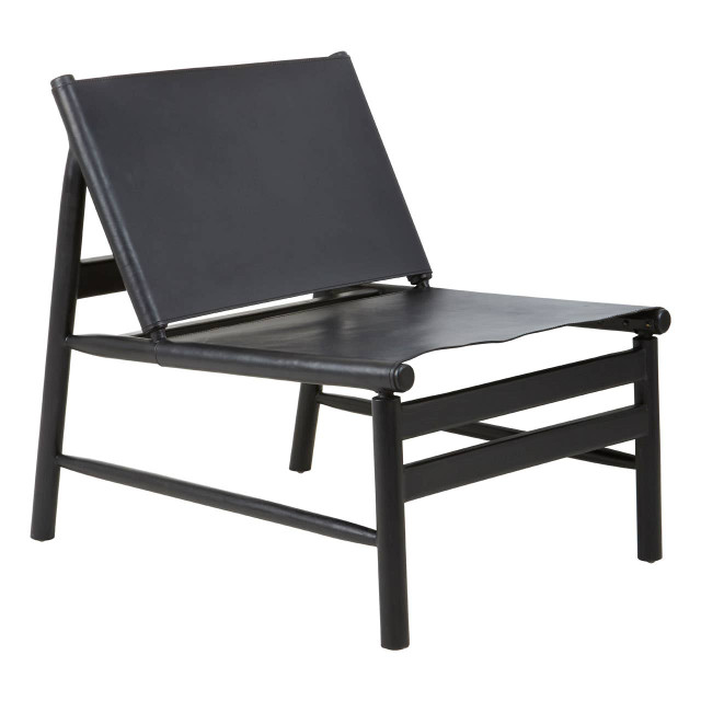 Premier Housewares Kendari Chair With Black Leather