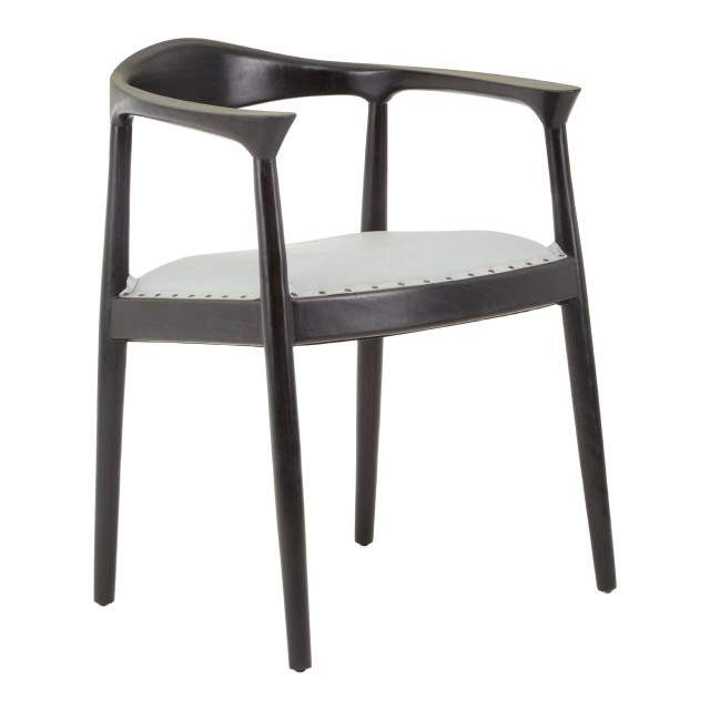Premier Housewares Kendari Open Back Grey Leather Chair