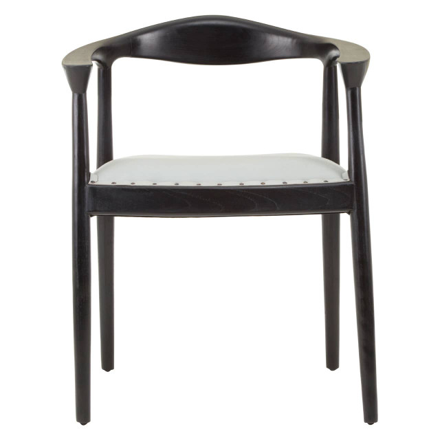 premier housewares Kendari Open Back Grey Leather Chair