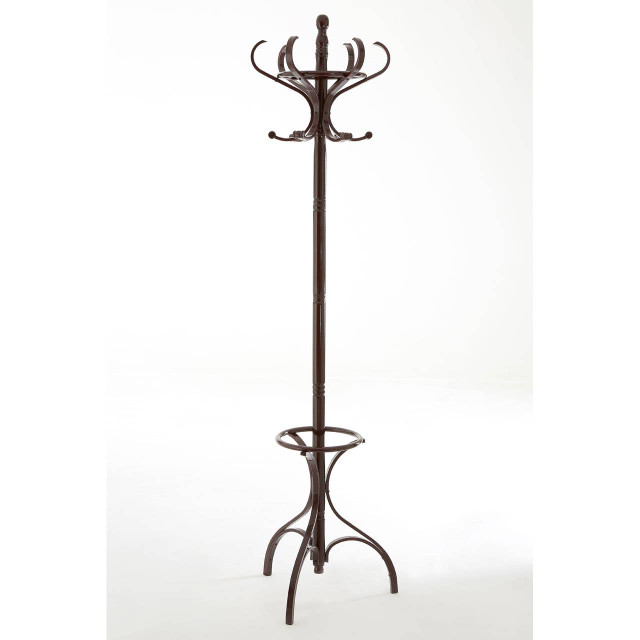 Premier Housewares Kennedy Mahogany Finish Coat Stand