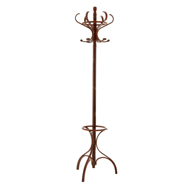 Premier Housewares Kennedy Walnut Finish Solid Birchwood Coat Stand