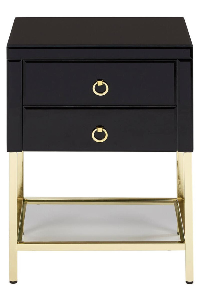 Premier Housewares Kensington Townhouse Black 2 Drawer Side Table