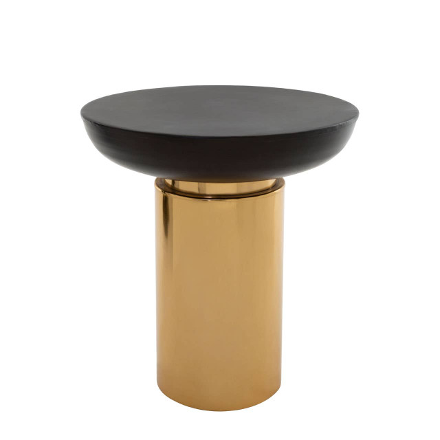 premier housewares Kensington Townhouse Black and Gold Side Table with Column Base