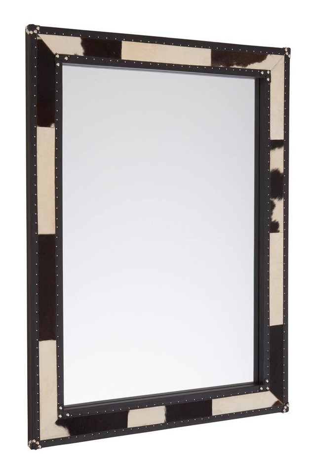 premier housewares Kensington Townhouse Black And White Genuine Cowhide Wall Mirror
