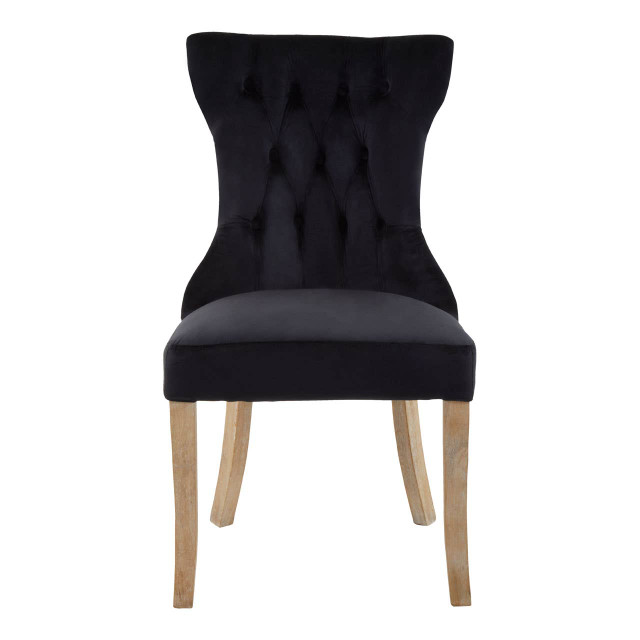 Premier Housewares Kensington Townhouse Black Buttoned Dining Chair