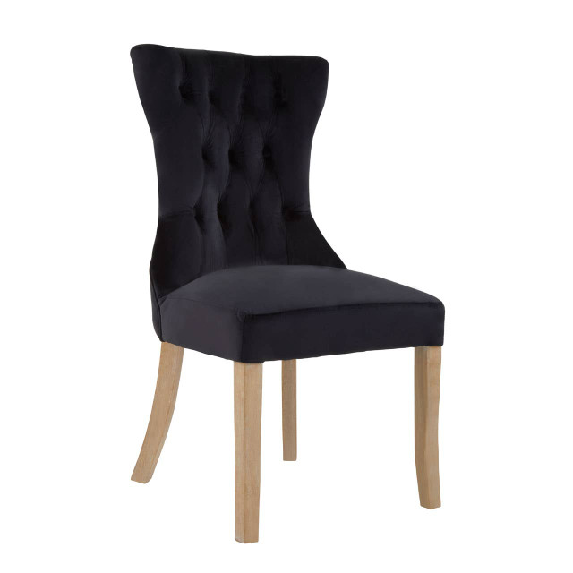 premier housewares Kensington Townhouse Black Buttoned Dining Chair