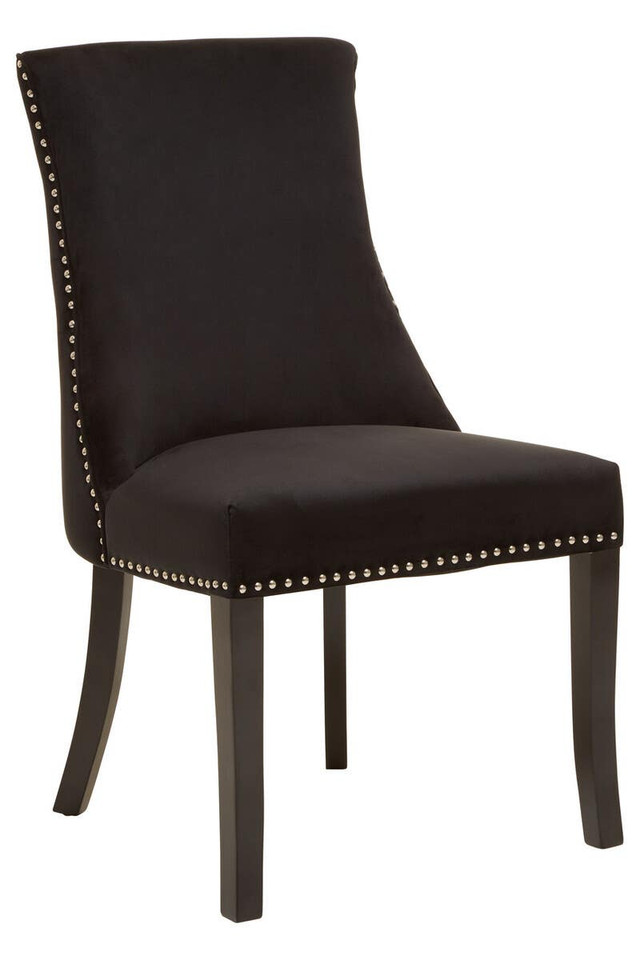 Premier Housewares Kensington Townhouse Black Velvet Dining Chair