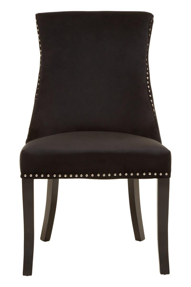 Premier Housewares Kensington Townhouse Black Velvet Dining Chair