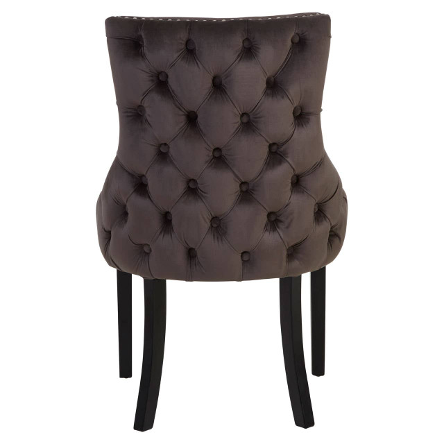Premier Housewares Kensington Townhouse Brown Velvet Dining Chair