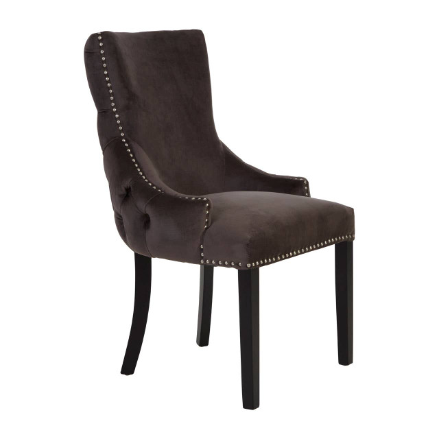 premier housewares Kensington Townhouse brown Velvet Dining Chair