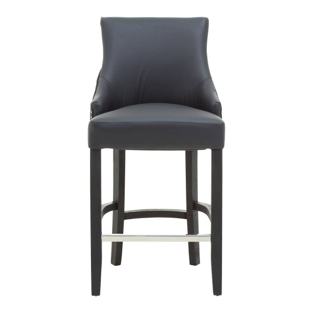 Premier Housewares Kensington Townhouse Charcoal Leather Effect Bar Chair