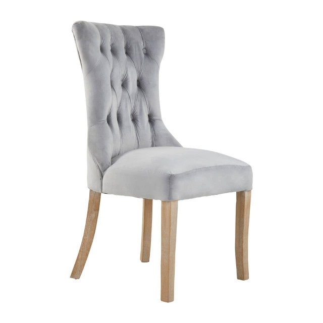 Premier Housewares Kensington Townhouse Grey Buttoned Dining Chair