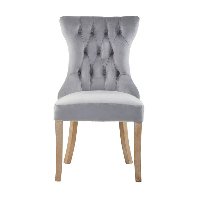 Premier Housewares Kensington Townhouse Grey Buttoned Dining Chair