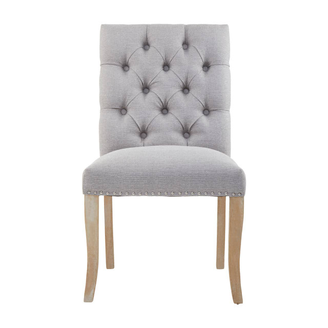 Premier Housewares Kensington Townhouse Grey Linen Dining Chair
