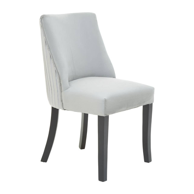 premier housewares Kensington Townhouse Grey Velvet Dining Chair with Black Legs