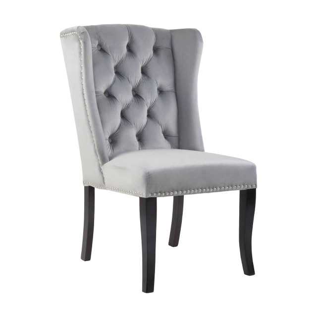 premier housewares Kensington Townhouse Grey Velvet Dining Chair