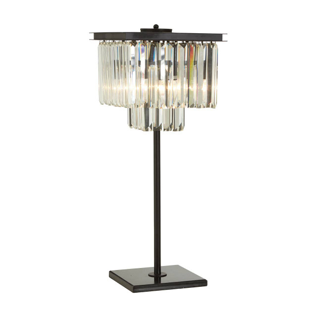 Premier Housewares Kensington Townhouse Iron And Crystal Table Lamp