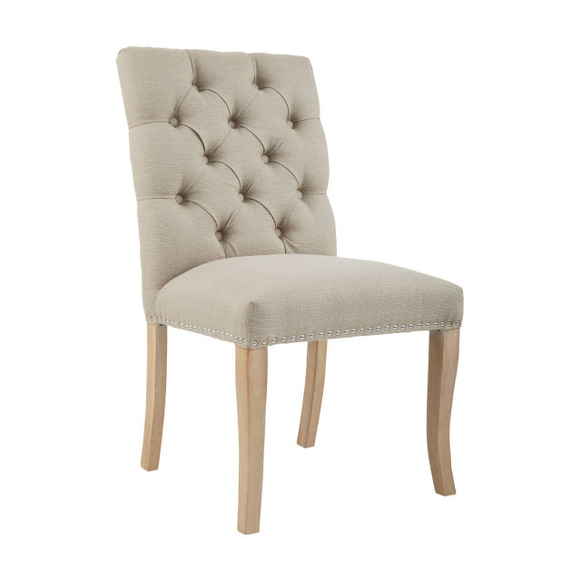 Premier Housewares Kensington Townhouse Natural Linen Dining Chair