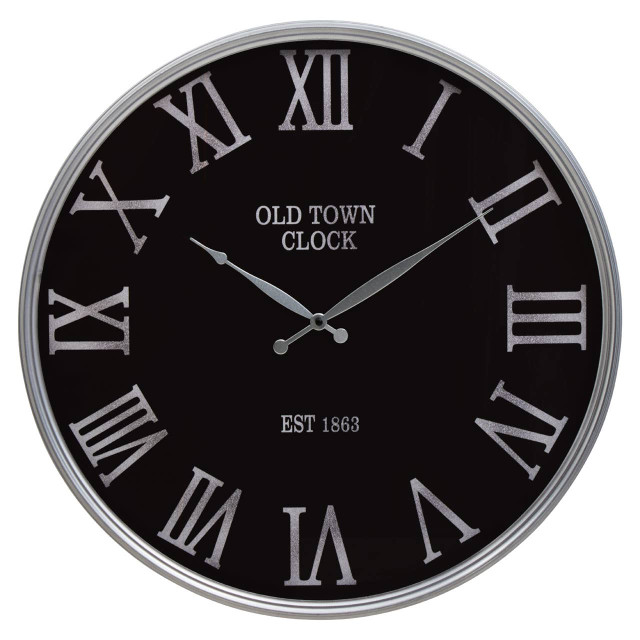 Premier Housewares Kent Black And Silver Wall Clock