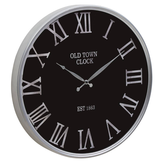 Premier Housewares Kent Black And Silver Wall Clock