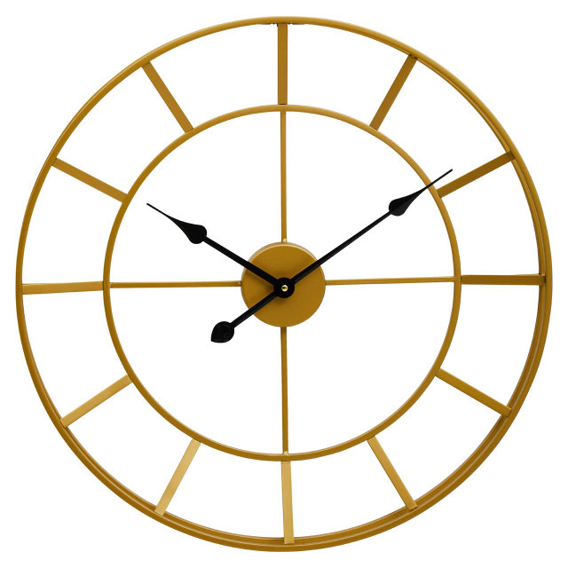 Premier Housewares Kent Large Gold Finish Metal Wall Clock