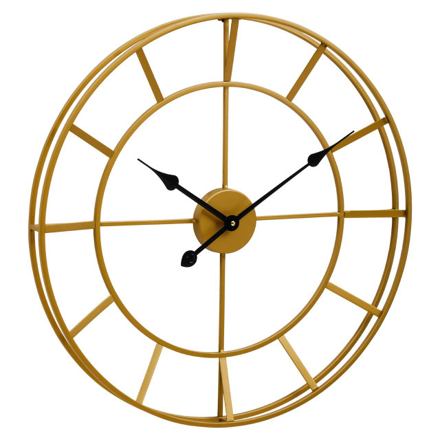 Premier Housewares Kent Large Gold Finish Metal Wall Clock