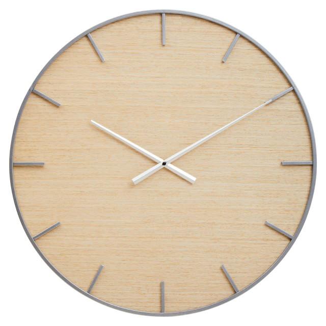 premier housewares Kent Silver And Natural Wall Clock