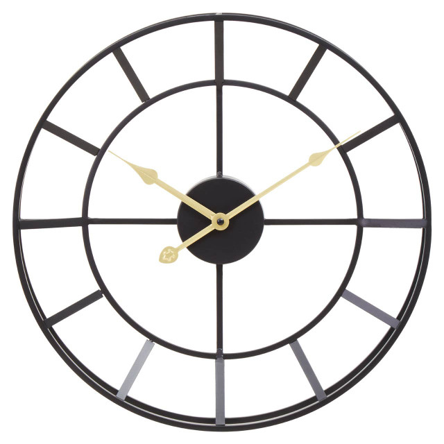 Premier Housewares Kent Small Black Finish Metal Wall Clock