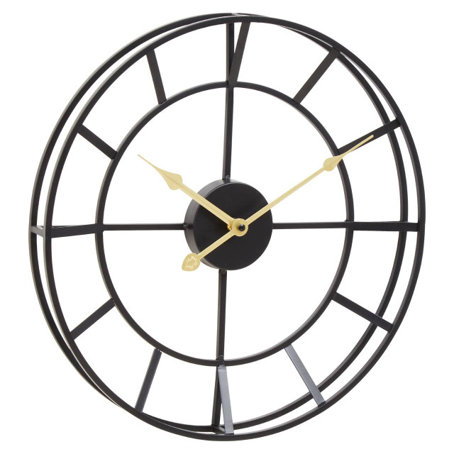 Premier Housewares Kent Small Black Finish Metal Wall Clock