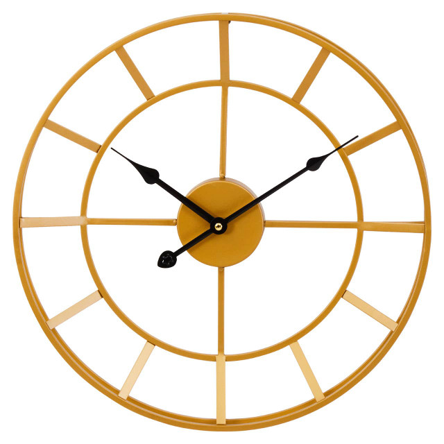 Premier Housewares Kent Small Gold Finish Metal Wall Clock