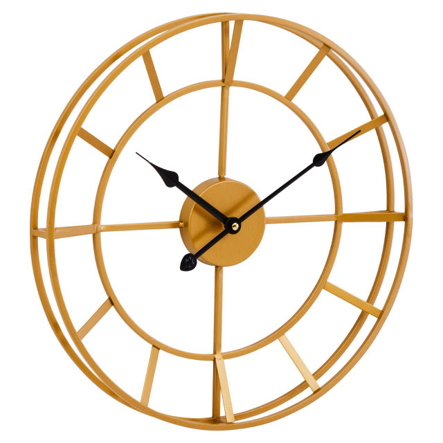 Premier Housewares Kent Small Gold Finish Metal Wall Clock