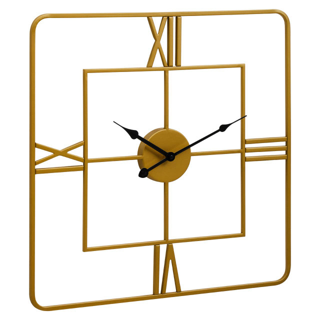 Premier Housewares Kent Small Gold Finish Square Wall Clock