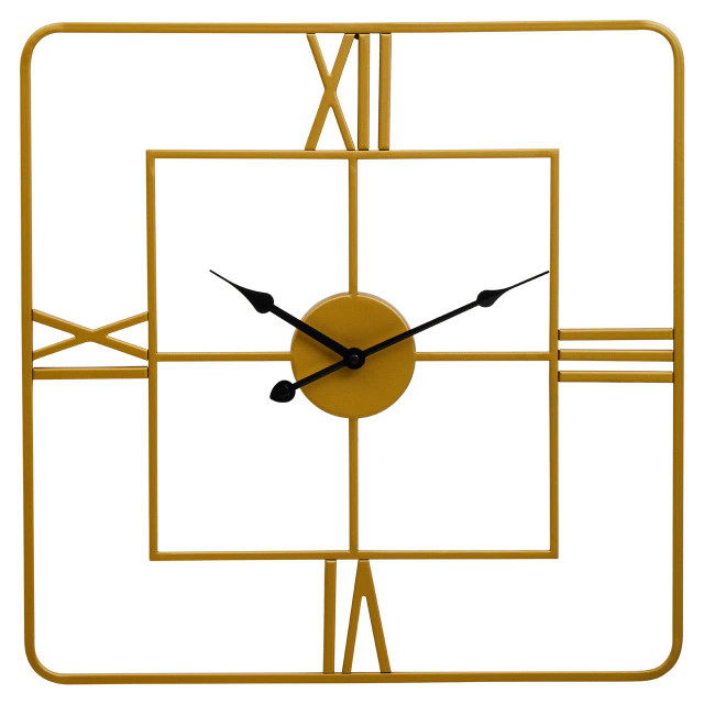 premier housewares Kent Small Gold Finish Square Wall Clock