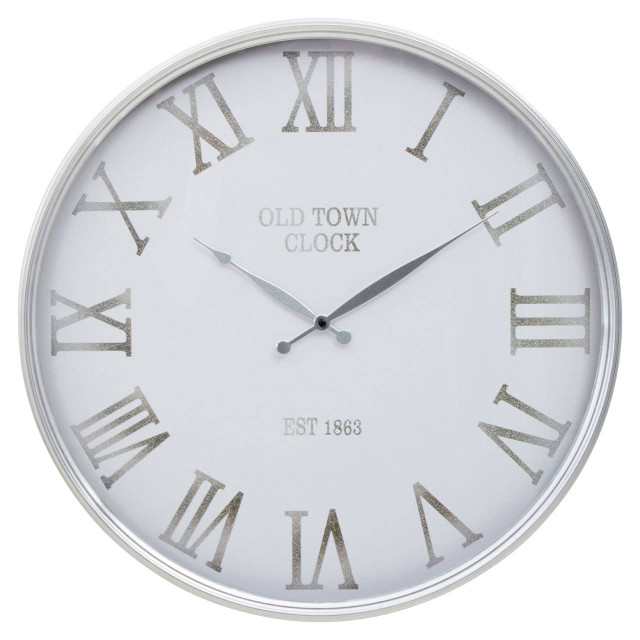 premier housewares Kent White And Silver Wall Clock