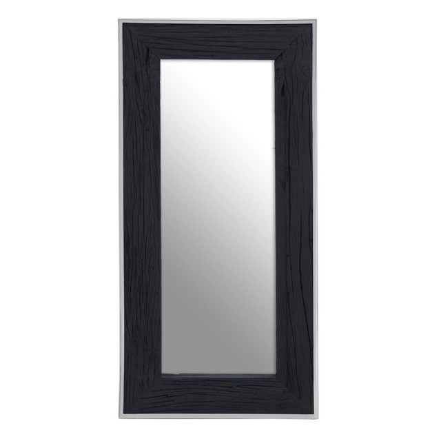 premier housewares Kerala Black Rectangular Wall Mirror