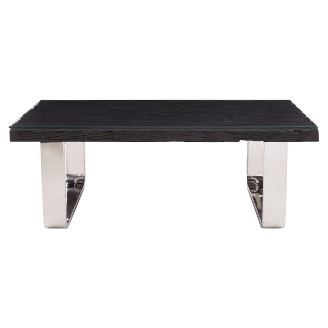 Premier Housewares Kerala Black U Shaped Base Coffee Table