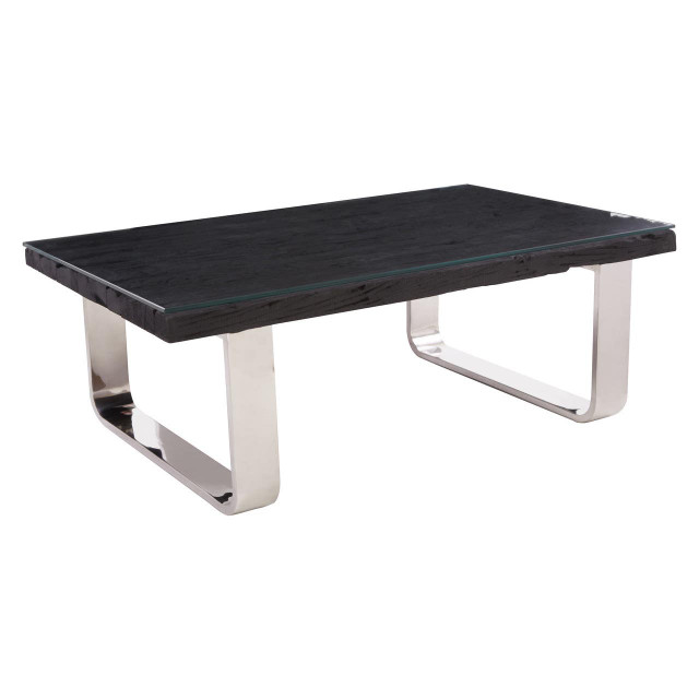 premier housewares Kerala Black U Shaped Base Coffee Table