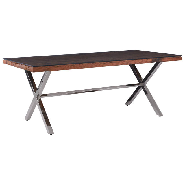 Premier Housewares Kerala Natural Dining Table With Cross Base