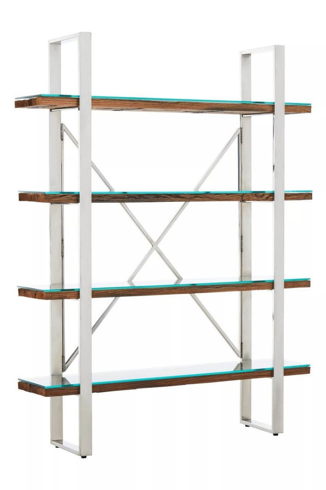 Premier Housewares Kerala Natural Wood Four Tier Shelf Unit