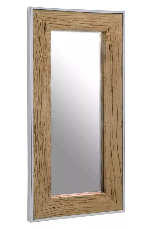 Premier Housewares Kerala Natural Wood Rectangular Wall Mirror
