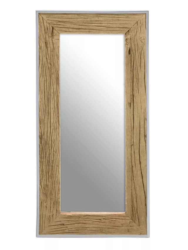 premier housewares Kerala Natural Wood Rectangular Wall Mirror